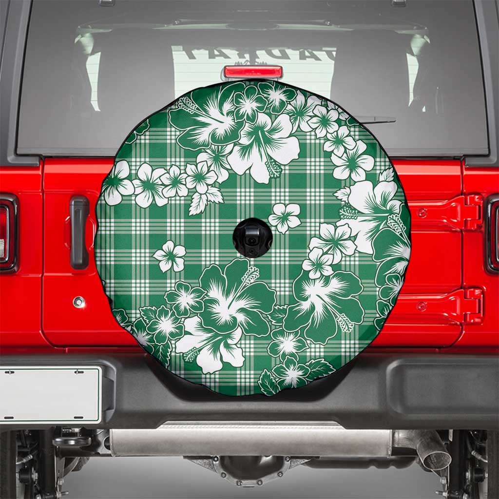 Hibiscus Pakala Emerald Green Spare Tire Cover Tropical Floral Stylized - Polynesian Pride