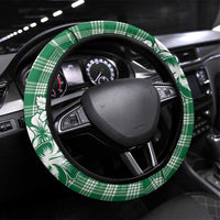 Hibiscus Pakala Emerald Green Steering Wheel Cover Tropical Floral Stylized - Polynesian Pride