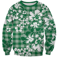 Hibiscus Pakala Emerald Green Sweatshirt Tropical Floral Stylized - Polynesian Pride