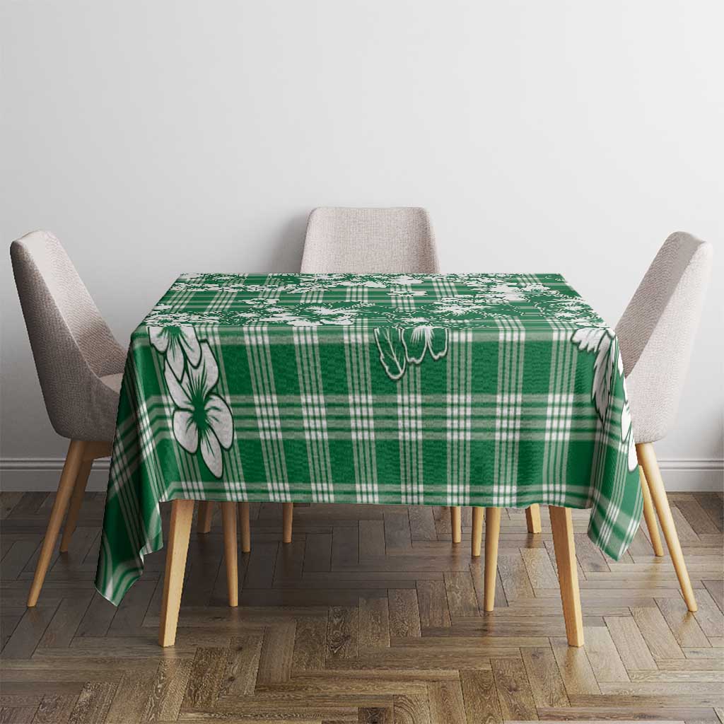 Hibiscus Pakala Emerald Green Tablecloth Tropical Floral Stylized - Polynesian Pride