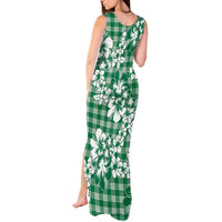 Hibiscus Pakala Emerald Green Tank Maxi Dress Tropical Floral Stylized - Polynesian Pride