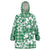 Hibiscus Pakala Emerald Green Wearable Blanket Hoodie Tropical Floral Stylized - Polynesian Pride