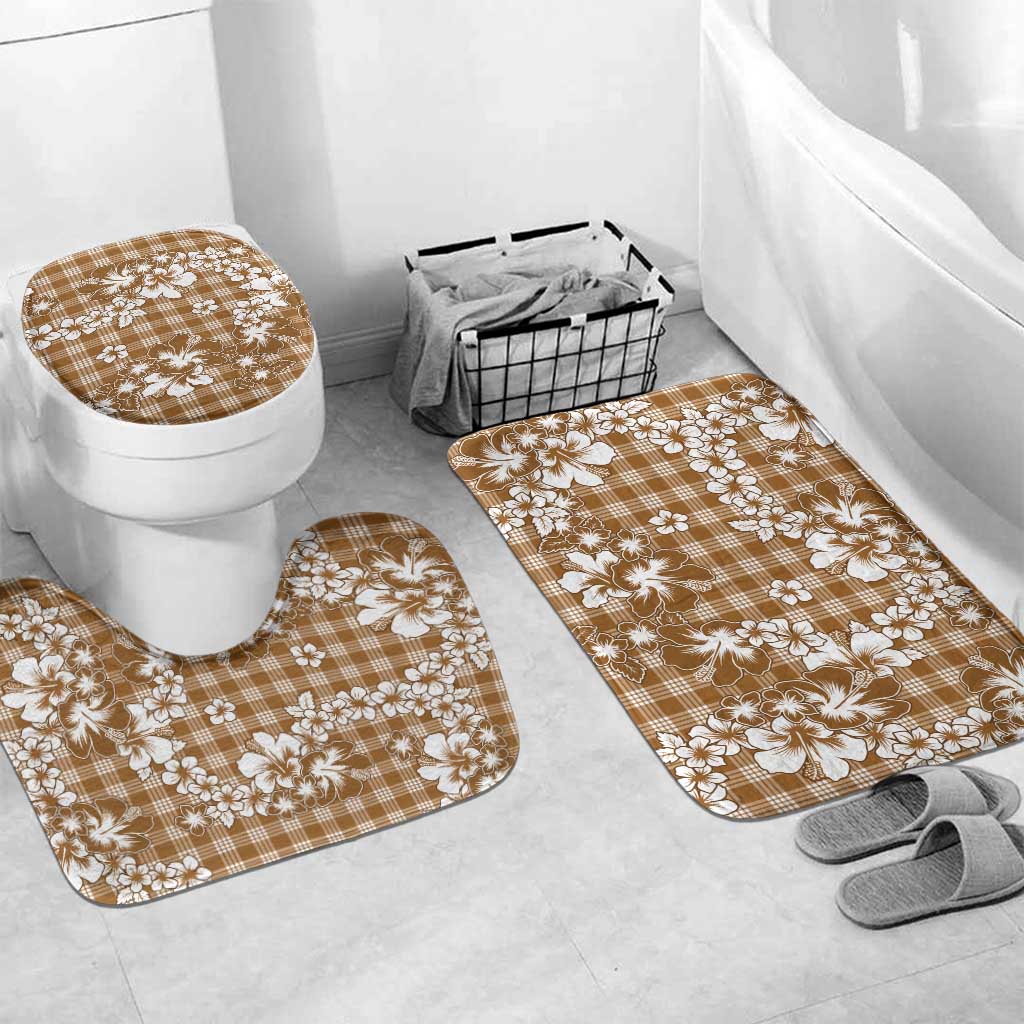 Hibiscus Pakala Bronze Brown Bathroom Set Tropical Floral Stylized - Polynesian Pride