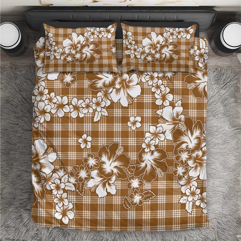 Hibiscus Pakala Bronze Brown Bedding Set Tropical Floral Stylized - Polynesian Pride