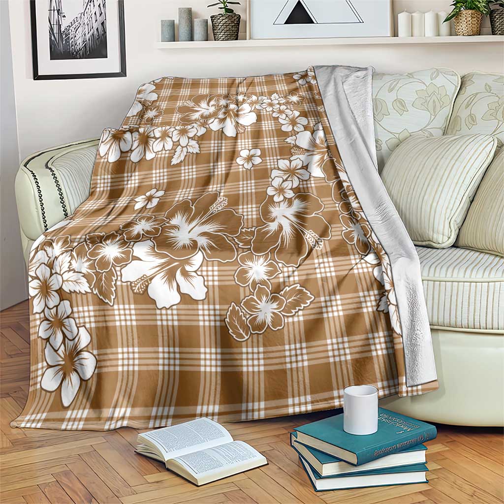 Hibiscus Pakala Bronze Brown Blanket Tropical Floral Stylized - Polynesian Pride