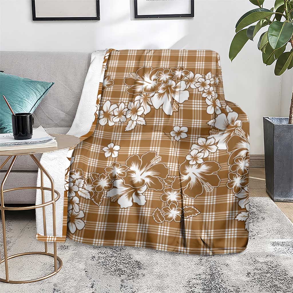 Hibiscus Pakala Bronze Brown Blanket Tropical Floral Stylized - Polynesian Pride