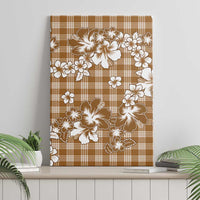 Hibiscus Pakala Bronze Brown Canvas Wall Art Tropical Floral Stylized - Polynesian Pride