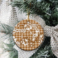 Hibiscus Pakala Bronze Brown Ceramic Ornament Tropical Floral Stylized LT01 - Polynesian Pride