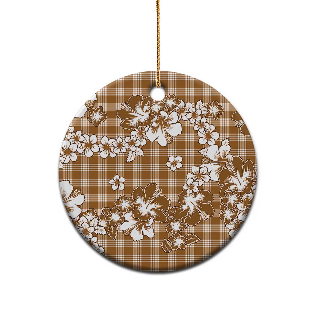 Hibiscus Pakala Bronze Brown Ceramic Ornament Tropical Floral Stylized LT01 - Polynesian Pride