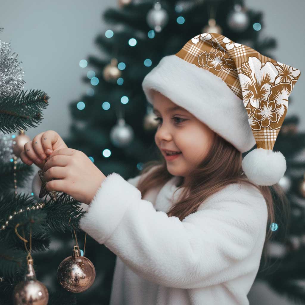 Hibiscus Pakala Bronze Brown Christmas Santa Hat Tropical Floral Stylized - Polynesian Pride