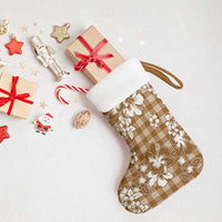 Hibiscus Pakala Bronze Brown Christmas Stocking Tropical Floral Stylized - Polynesian Pride