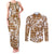 Hibiscus Pakala Bronze Brown Couples Matching Tank Maxi Dress and Long Sleeve Button Shirt Tropical Floral Stylized - Polynesian Pride