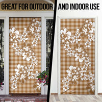 Hibiscus Pakala Bronze Brown Door Cover Tropical Floral Stylized - Polynesian Pride