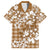 Hibiscus Pakala Bronze Brown Family Matching Long Sleeve Bodycon Dress and Hawaiian Shirt Tropical Floral Stylized - Polynesian Pride
