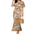 Hibiscus Pakala Bronze Brown Family Matching Mermaid Dress and Hawaiian Shirt Tropical Floral Stylized - Polynesian Pride