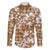 Hibiscus Pakala Bronze Brown Family Matching Off The Shoulder Long Sleeve Dress and Hawaiian Shirt Tropical Floral Stylized - Polynesian Pride