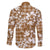 Hibiscus Pakala Bronze Brown Family Matching Off The Shoulder Long Sleeve Dress and Hawaiian Shirt Tropical Floral Stylized - Polynesian Pride