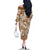 Hibiscus Pakala Bronze Brown Family Matching Off The Shoulder Long Sleeve Dress and Hawaiian Shirt Tropical Floral Stylized - Polynesian Pride