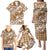 Hibiscus Pakala Bronze Brown Family Matching Puletasi and Hawaiian Shirt Tropical Floral Stylized - Polynesian Pride