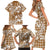 Hibiscus Pakala Bronze Brown Family Matching Short Sleeve Bodycon Dress and Hawaiian Shirt Tropical Floral Stylized - Polynesian Pride
