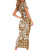 Hibiscus Pakala Bronze Brown Family Matching Short Sleeve Bodycon Dress and Hawaiian Shirt Tropical Floral Stylized - Polynesian Pride
