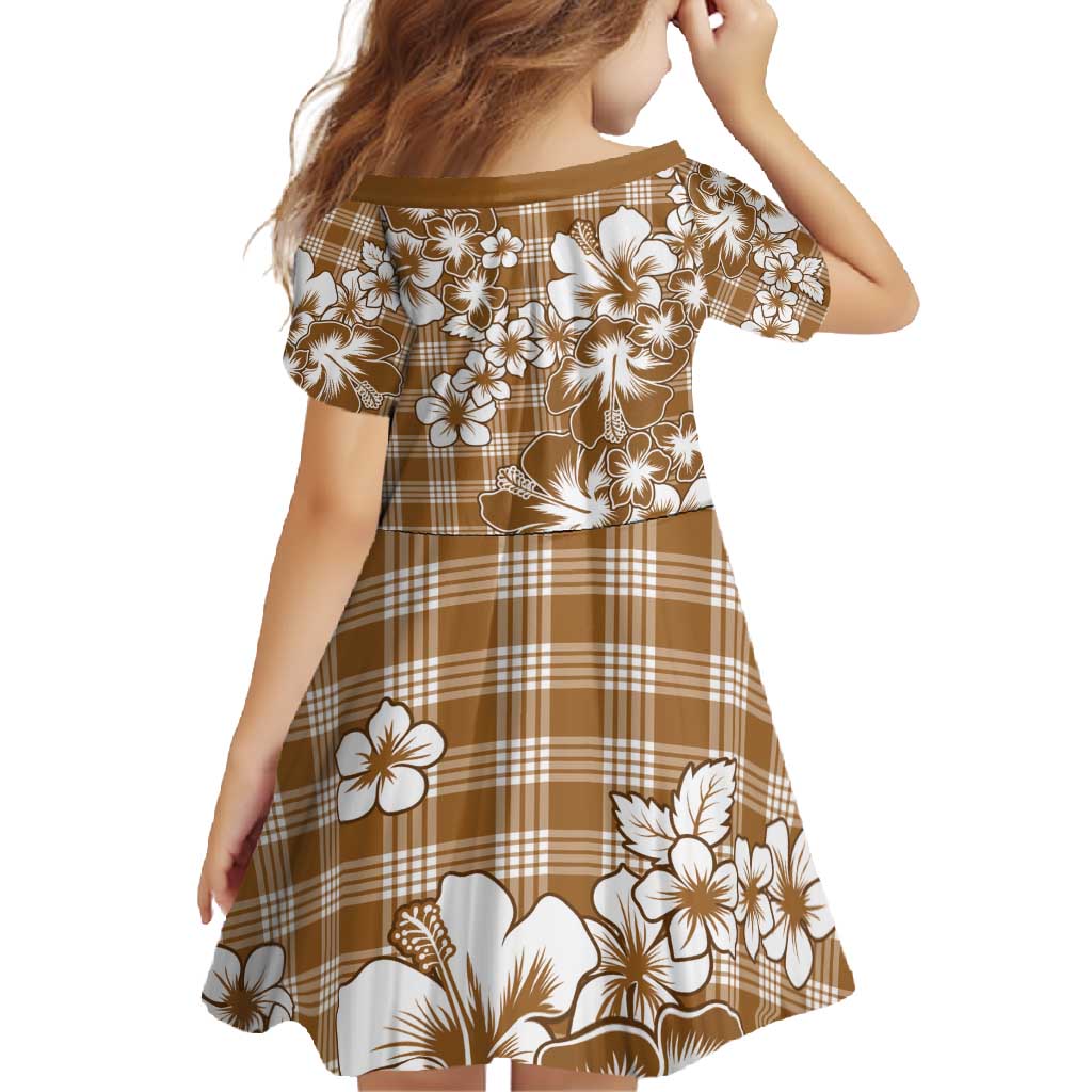 Hibiscus Pakala Bronze Brown Family Matching Summer Maxi Dress and Hawaiian Shirt Tropical Floral Stylized - Polynesian Pride