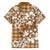 Hibiscus Pakala Bronze Brown Family Matching Summer Maxi Dress and Hawaiian Shirt Tropical Floral Stylized - Polynesian Pride