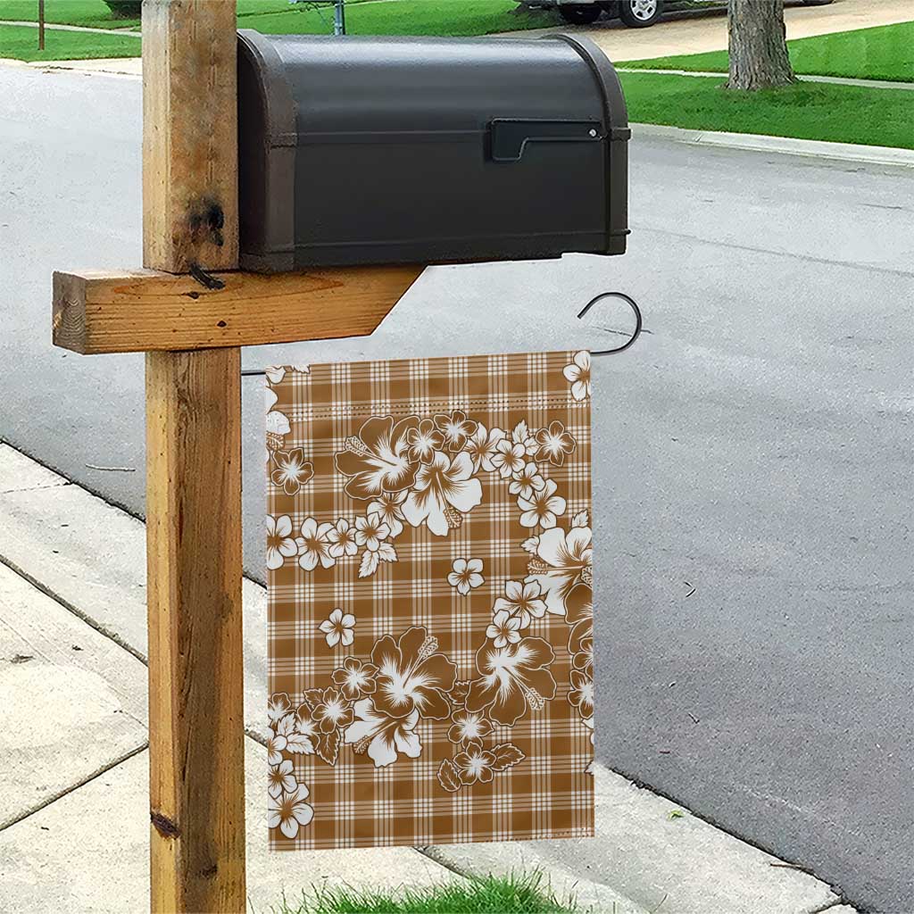 Hibiscus Pakala Bronze Brown Garden Flag Tropical Floral Stylized - Polynesian Pride