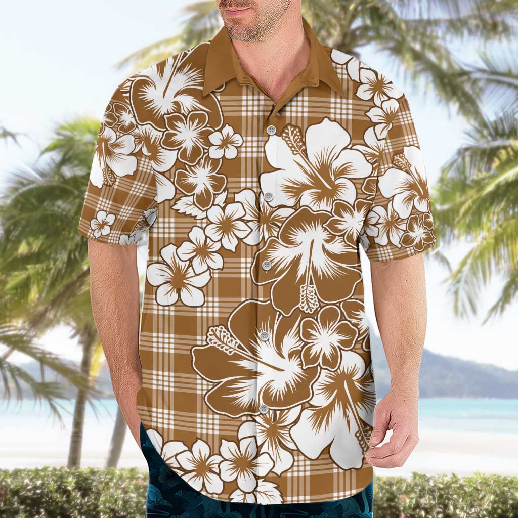 Hibiscus Pakala Bronze Brown Hawaiian Shirt Tropical Floral Stylized - Polynesian Pride
