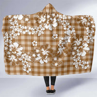 Hibiscus Pakala Bronze Brown Hooded Blanket Tropical Floral Stylized - Polynesian Pride