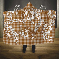 Hibiscus Pakala Bronze Brown Hooded Blanket Tropical Floral Stylized - Polynesian Pride