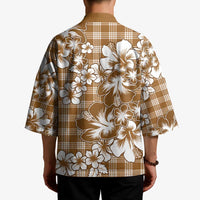Hibiscus Pakala Bronze Brown Kimono Tropical Floral Stylized - Polynesian Pride