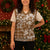 Hibiscus Pakala Bronze Brown Christmas Knitted V-Neck Vest Tropical Floral Stylized - Polynesian Pride