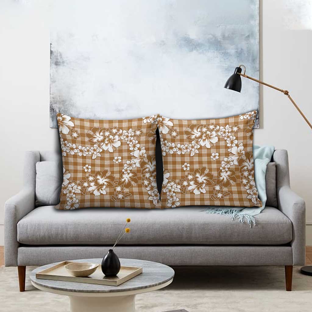 Hibiscus Pakala Bronze Brown Pillow Cover Tropical Floral Stylized - Polynesian Pride