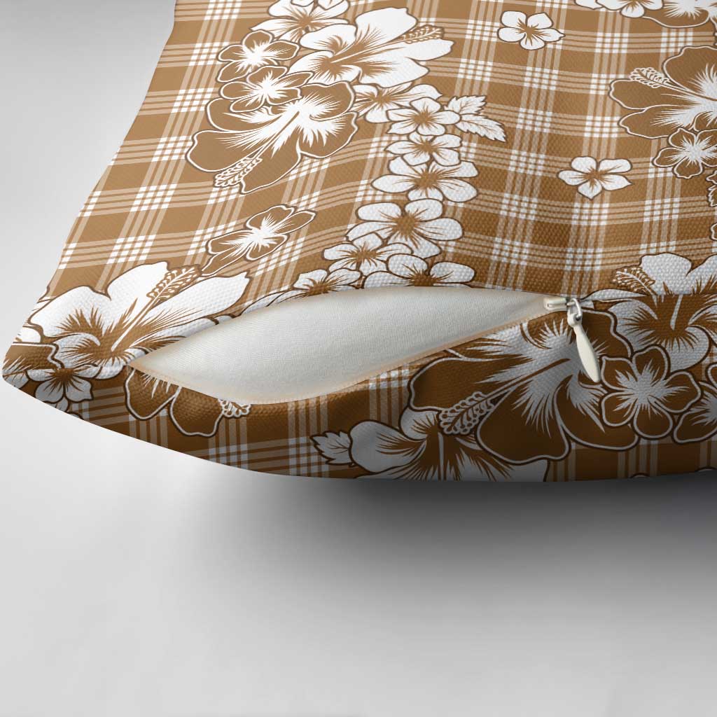 Hibiscus Pakala Bronze Brown Pillow Cover Tropical Floral Stylized - Polynesian Pride