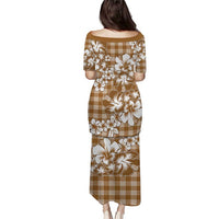 Hibiscus Pakala Bronze Brown Puletasi Tropical Floral Stylized - Polynesian Pride