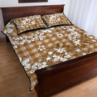 Hibiscus Pakala Bronze Brown Quilt Bed Set Tropical Floral Stylized - Polynesian Pride