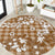 Hibiscus Pakala Bronze Brown Round Carpet Tropical Floral Stylized - Polynesian Pride