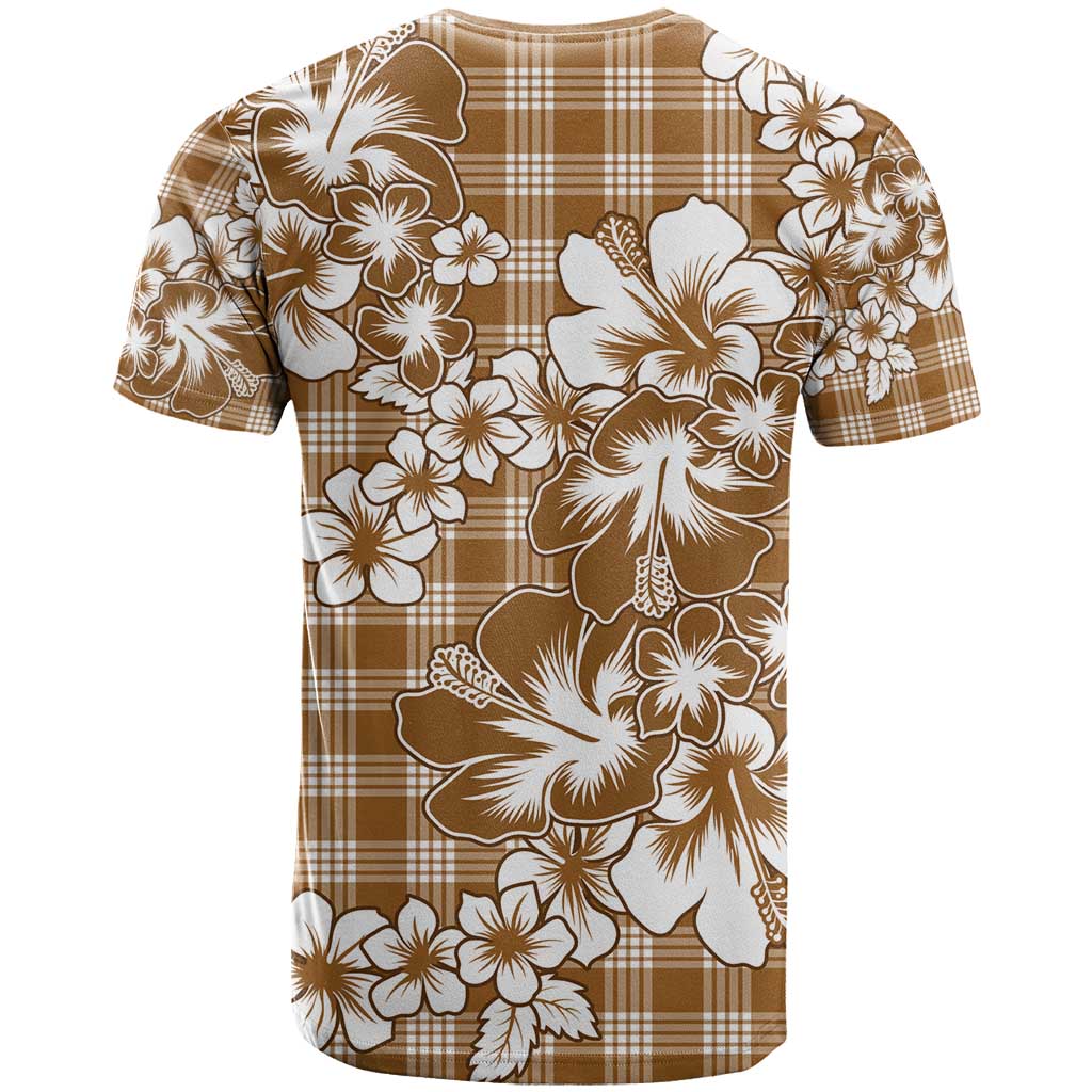 Hibiscus Pakala Bronze Brown T Shirt Tropical Floral Stylized - Polynesian Pride
