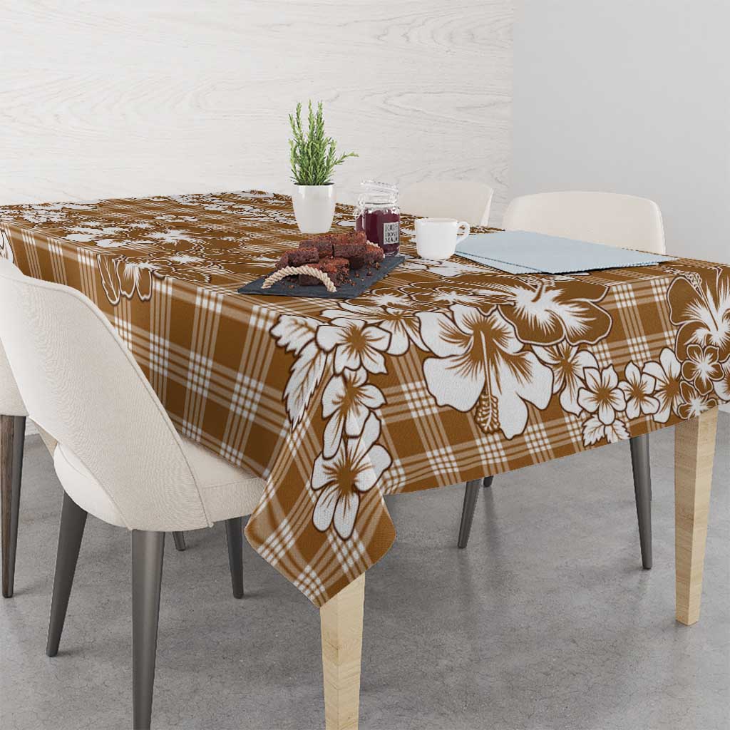 Hibiscus Pakala Bronze Brown Tablecloth Tropical Floral Stylized - Polynesian Pride
