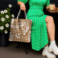 Hibiscus Pakala Bronze Brown Tote Bag Tropical Floral Stylized - Polynesian Pride