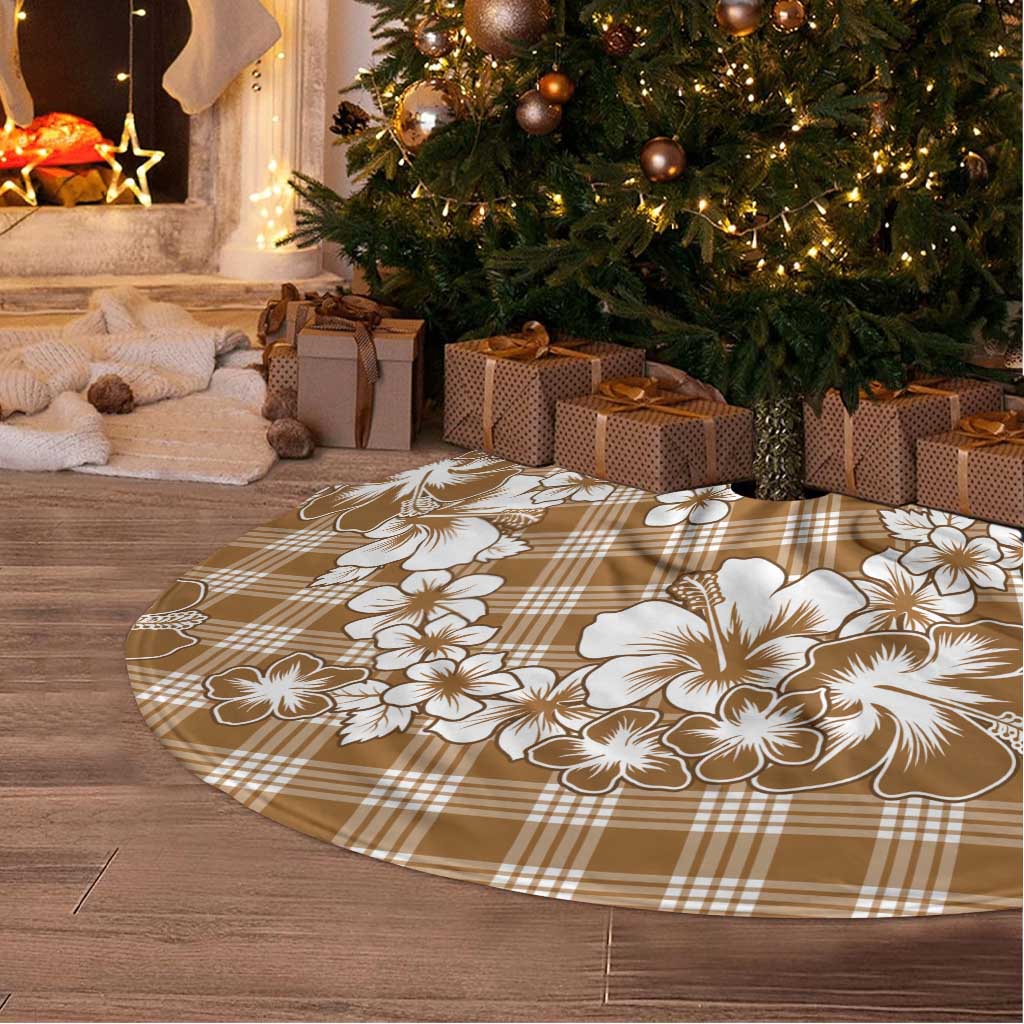 Hibiscus Pakala Bronze Brown Tree Skirt Tropical Floral Stylized LT01 - Polynesian Pride