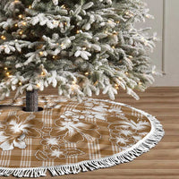Hibiscus Pakala Bronze Brown Tree Skirt Tropical Floral Stylized LT01 - Polynesian Pride