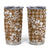 Hibiscus Pakala Bronze Brown Tumbler Cup Tropical Floral Stylized - Polynesian Pride