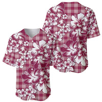 Hibiscus Pakala Royal Magenta Baseball Jersey Tropical Floral Stylized - Polynesian Pride