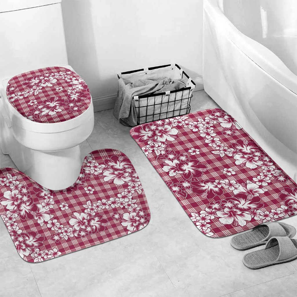 Hibiscus Pakala Royal Magenta Bathroom Set Tropical Floral Stylized - Polynesian Pride
