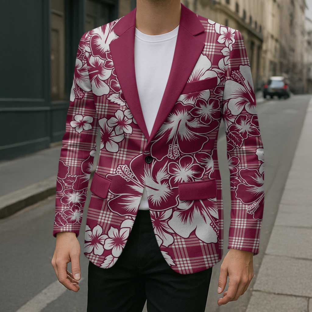 Hibiscus Pakala Royal Magenta Blazer Tropical Floral Stylized - Polynesian Pride