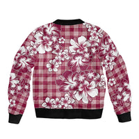 Hibiscus Pakala Royal Magenta Bomber Jacket Tropical Floral Stylized - Polynesian Pride