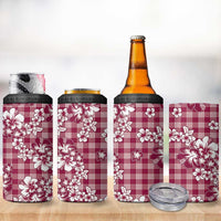 Hibiscus Pakala Royal Magenta 4 in 1 Can Cooler Tumbler Tropical Floral Stylized - Polynesian Pride