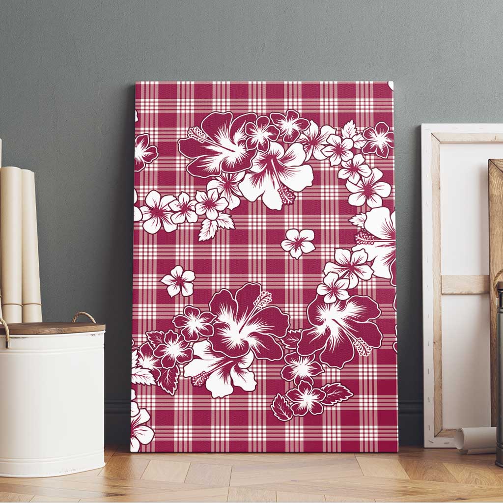 Hibiscus Pakala Royal Magenta Canvas Wall Art Tropical Floral Stylized - Polynesian Pride